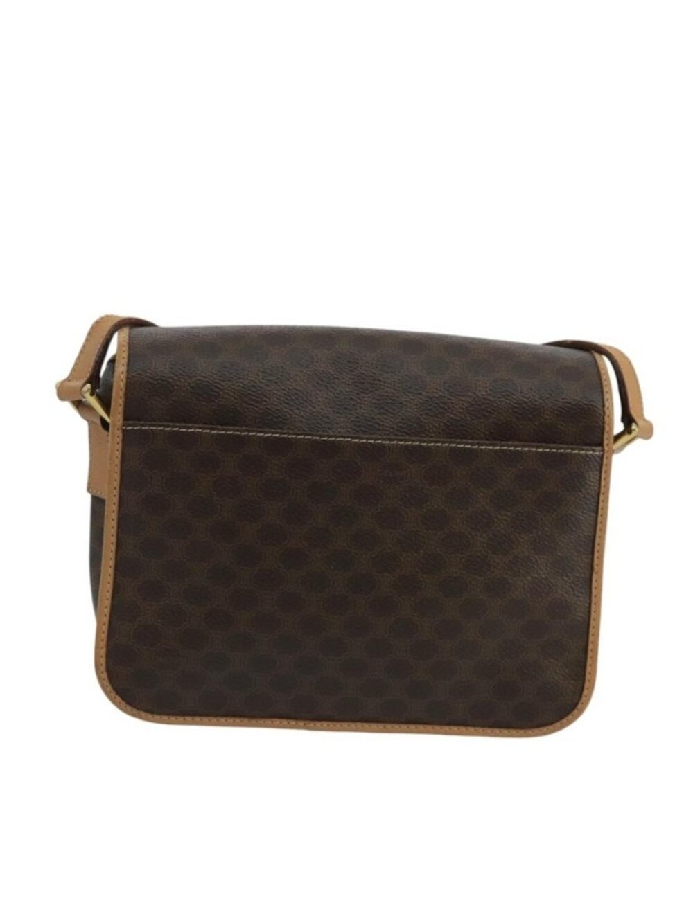 Authentic CELINE Macadam Canvas Circle Shoulder Bag Brown - Picture 9 of 16
